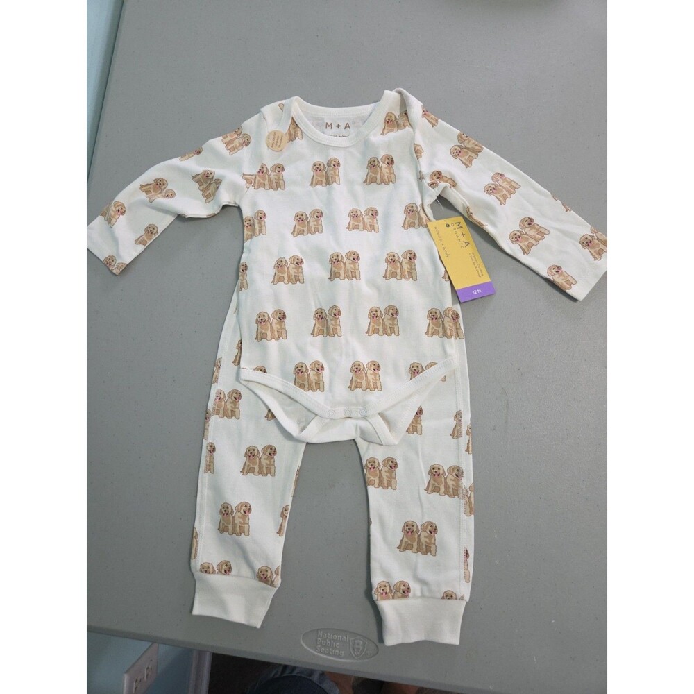 M+A by Monica + Andy Organic Cotton Baby First Moves Set Dogs NWT 12m